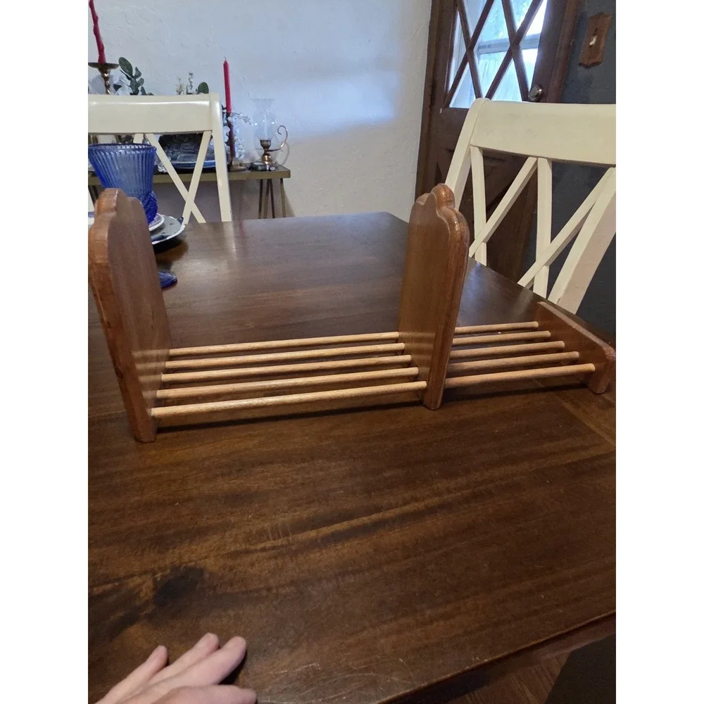 vintage mid-century wooden table-top Adjustable Bookends